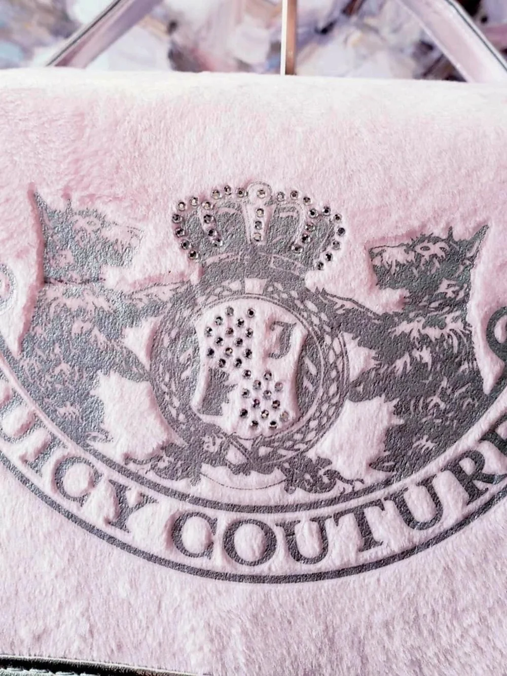 New Juicy Couture light pink Scottie velour travel makeup organizer